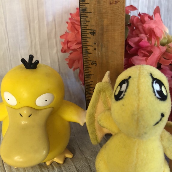Vintage 90s POKEMON speaking plastic PSYDUCK & NEOPETS stuffed SHOYRU lot of 2 - Picture 9 of 10